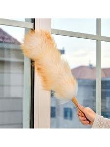 Soft Wool Feather Duster Non-Shedding for Home Dusting And Sweeping between Gaps Dust Removal Tool Household Cleaning Tool