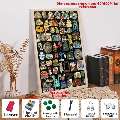Refrigerator Magnet Blackboard Hanging Frame Magnetic Wall Display Board No Drilling Storage Back Panel Picture Frame with Stand