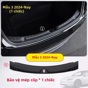 Ốp Bảo Vệ Bậc Cửa Cốp Sau Cao Cấp Cho Tesla Model 3 Model Y 2025 2026 Phụ Kiện Hiệu Năng Juniper Thảm Lót Sàn Xe Mọi Thời Tiết