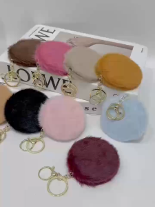 cocosale rotundity mirror plush keychain makeup mirror portable good quality for women