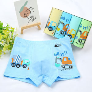 Childrens Cotton Underwear Fire Truck Ambulance Cartoon Boxer Shorts Breathable Moisture Wicking Comfortable Cotton Briefs