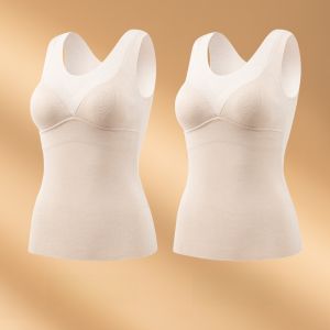 Miiow | Thickened Womens Vest With Chest Pad Woolen Underwear Base Layer Warm Top Seamless Innerwear Autumn Winter MiiOW Cat Person