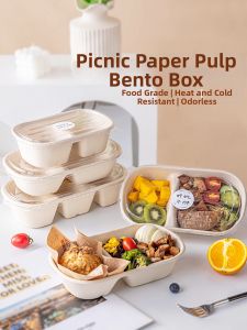 MEIDI | Disposable Picnic Meal Box Food Grade Microwaveable Pulp Compartment Container