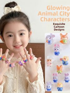Zootopia Cartoon Rabbit 3D Glow-in-the-Dark Fun Resin Ring