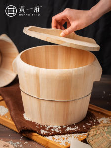 Hộp Đựng Cơm Tráng Miệng Bằng Gỗ Thông Truyền Thống Nhà Bếp Thương Mại Giữ Nhiệt Hộp Đựng Cơm Hấp Bằng Gỗ Tròn Một Lớp