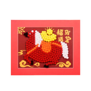 New Year Childrens DIY Flocking Ball Stick Art Craft Kit Kindergarten 3D Handmade Educational Toys Creative Sticking Class