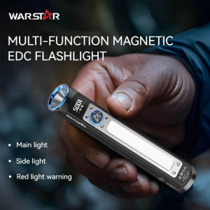 Warstar Dual Light Source Tool Flashlight Sq01 |   800 Lumens Long-Range + Side Light Floodlight Dual Mode |   Bottom-Mounted Strong Magnetic Dual-Directional Clamp Repair Work Flashlight