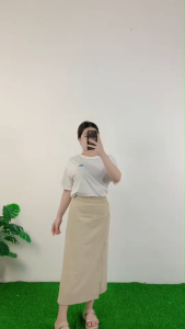 ชุดเซ็ตใส่เที่ยว ชุดแฟชั่น เสื้อยืดแขนสั้น สีพื้น แมตช์ง่าย