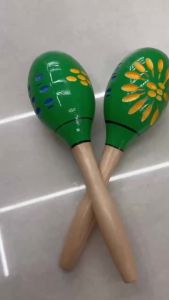 IRIN | J213 Orff Small Shaker Hand-Drawn Floral Pattern Wooden Percussion Instruments Suitable For Musical Instrument Teaching