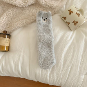 Warm Coral Fleece Thickened Fleece Winter Socks Womens Home Sleep Socks Cartoon Animation Design Cute Home Comfort Stockings