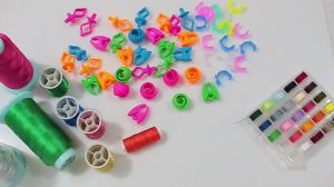 100 Chiếc Kẹp Giữ Suốt Chỉ Silicon Dụng Cụ May Vá Giúp Xếp Chồng Suốt Chỉ Lên Trên Cuộn Chỉ