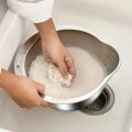 Rice Washer Strainer Bowl Stainless SteelRice Washing Bowl Rice Sieve Colander Fruit And Vegetable Strainer Kitchen Tools. 
