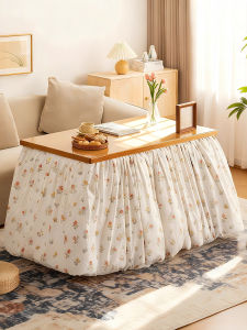 Indoor Folding Bamboo Table Home Use Heating Dining Table Simple Living Room Rectangular Tea Table for Winter Family Gatherings