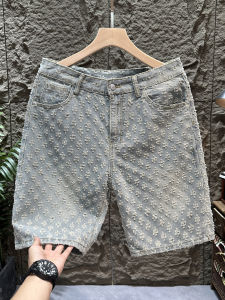 Pure Cotton Mens Short Jeans Summer Thin Straight Leg Five-Point Casual Mid-Waist Denim Shorts Youth Casual Cotton Shorts