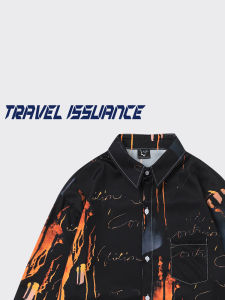 Travel Issuance Loose Long Sleeve Shirt Dyeing Design Versatile Hip Hop Style Winter Collection Mens Fashion Casual Shirt