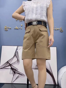 High Waist Cotton Workwear Shorts Womens Summer Fashion Versatile Loose Wide Leg Slimming Casual Pants Thin Material