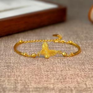 Fashionable Laser Butterfly Half Bracelet Womens New Chinese Style Luxury High End Personality Versatile  out Design Alloy Hand Jewelry