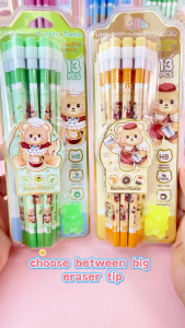Butter Bear Series Premium HB Writing Pencils for Beginners Set of 12 Little Tree Cartoon Pencil Set
