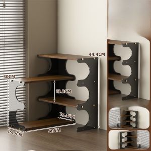 Desktop Organizer Box Office Workstation Tea Cup Placement Cabinet Cosmetics Storage Rack Simple Chinese Style Rectangular