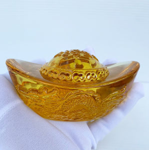 ก้อนทอง คริสตัล ลายมังกร ก้อนทอง เงินจีนโบราณ หยวนเป่า หลักฮวงจุ้ย ของมงคล A7 Tanida