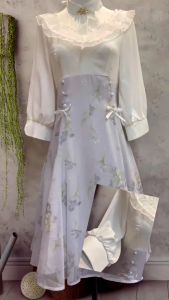 【Booming】 WaQas Fashion Dress 2024 Spring and Summer New Fairy Spirit Fluttering Forest Lolita Style Dress Elegant Gentle Sweet Style
