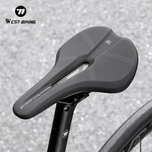 WEST BIKING Bicycle Saddle Hollow Breathable Cycling Cushion PU Waterproof Shock Absorption Bike Seat MTB Road Bike Accessories