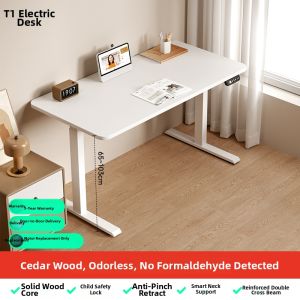 MEIHAOTONGNIAN | Electric Height Adjustable Learning Desk Solid Wood