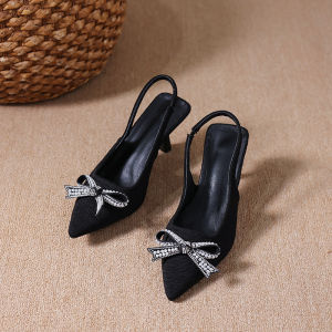 SENYUMI | Stylish Bow-Decorated Pointed-Toe Stiletto High Heels