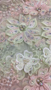 Premium Floral Embroidery Flower Lace Patch Applique Pearl Rhinestone Flower Lace DIY Sewing Cloth Flower Fairy Flower