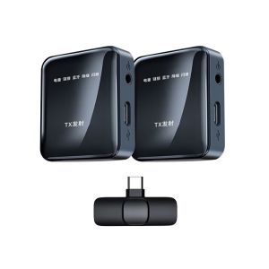 Micro Không Dây Lavalier Mini Có Chức Năng Giảm Tiếng Ồn USB C Dành Cho iPhone Android Quay Video Vlog Ghi Âm Nội Dung Video