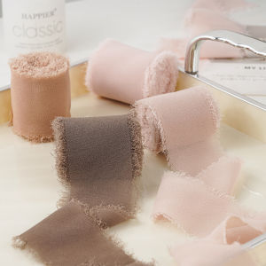 Zhuocai Frayed Edge Chiffon Belt Pastoral Style Decorative Ribbon Hair Bow Fringe Ribbon Shredded Lace Cloth Strip