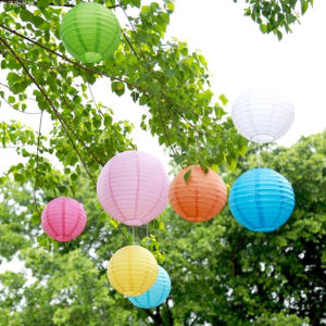 32 Solid Color Available 20cm Christmas Halloween Festival Lantern Kids Happy Birthday Wedding Decoration Chinese Paper Lantern
