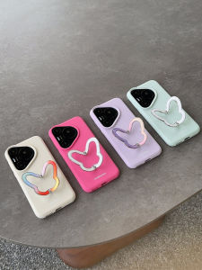 EVENSHOW2025 Summer New High-End Liquid Silicone Butterfly Phone Case with Stand for Huawei Pura70 pro 80 Ultra Womens Full Cover Anti-Fall Protective Case