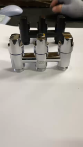 kran mini shower 3 lubang stainless chrome murah CB3 / stop keran cabang 3 mesin cuci kloset hitam black minimalis