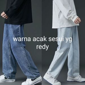 Celana Panjang Pria Korean Style -Jeans Kulot Laki Laki Gombrang Lose Pants Celana Pria Longgar