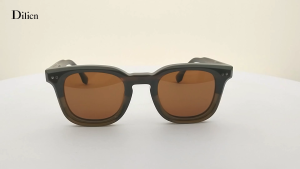 Dilicn 2025 NEW Gradient Frame Sunglasses Retro Square Style Brown Lenses UV400 Protection AT9010