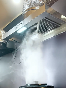 Super Suction Kitchen Range Hood with Hose and Stand Inverter Exhaust Fan Ventilation Fan 6 inch Wall-Mounted Exhaust Fan Range Hood Set For Small Kitchen Strong Wind Silent Kitchen Ventilator Detachable Oil Box