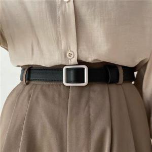 Thắt lưng Vuông Chữ nhật bản 2.3cm - Dây nịt nam nữ da đẹp Chữ nhật không đục lỗ eo nhỏ vừa BeCo Charm