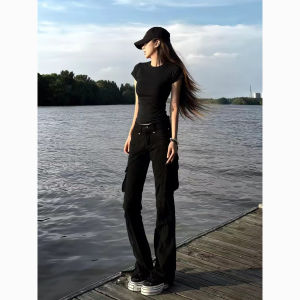 ZHUOCAN | Quần Đùi Slim Fit Đen Nhiều Túi