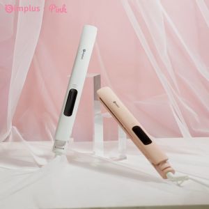 SimplusPink 2 In 1 Hair Straightener and waves Iron Ceramic 10s fast heating 3D floating plate LCD Screen Safety Lock Alat Pelurus Rambut ZFBA003