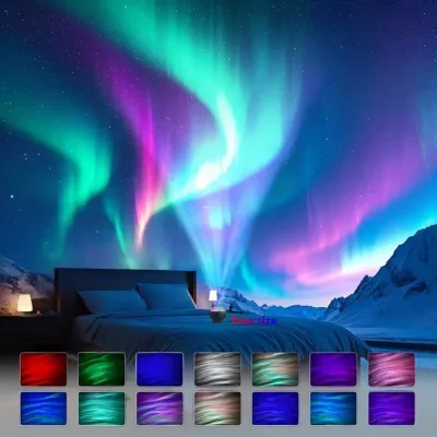 LED Light Starlight Projector USB Powered Water Wave Effect Aurora Projector Night Light Starry Moon Light