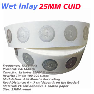 10/30/50Pc 25MM CUID Android App Modify UID Changeable S50 1K NFC Sticker Wet Inlay 13.56MHz NFC tag Block 0 Writable Copy Clone