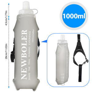 NEWBOLER Bình Nước Đeo Tay Bằng TPU Có Thể Gập Lại 800/1000ml Bình Thể Thao Dưỡng Ẩm Mềm Mại Có Tính Năng Chống Trượt Khi Chạy Bộ Ngoài Trời