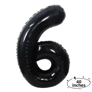 HUANGLISHI | Black Crown Number Balloon Creative Party Decoration
