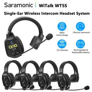 Saramonic Witalk WT5S Full-Duplex Communication Wireless Intercom Headset System for TV Film Production Teamwork Drone Shooting