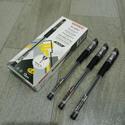 Terbaru Pulpen Gel Kenko KE-100NT 05 mm 1 Pak Isi 12 Pcs Tinta Hitam