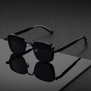 Trendy Fashion Mens Sunglasses Metal Square Frame Sunglasses Casual Punk Sunglasses Outdoor Sports Fishing Essential Glasse
