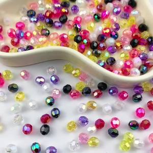 100pcs/Lot 8mm Oval Acrylic Mixed Colors Faceted Round Spacer Loose Beads For Jewelry Making Bracelets Necklaces DIY Accessories