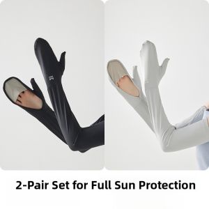 MiiOW | Cat Person Sun Protection Ice Sleeve Gloves Womens Summer Ice Silk UV Protection Outdoor Driving Cycling Loose Sleeve Covers Mens