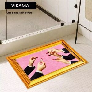 VIKAMA Thảm Hình Môi Sáng Tạo Thảm Cửa Phòng Tắm Cho Phòng Ngủ Phòng Khách Trang Trí Nhà Cửa Chống Thấm Nước Chống Phai Màu Polyester